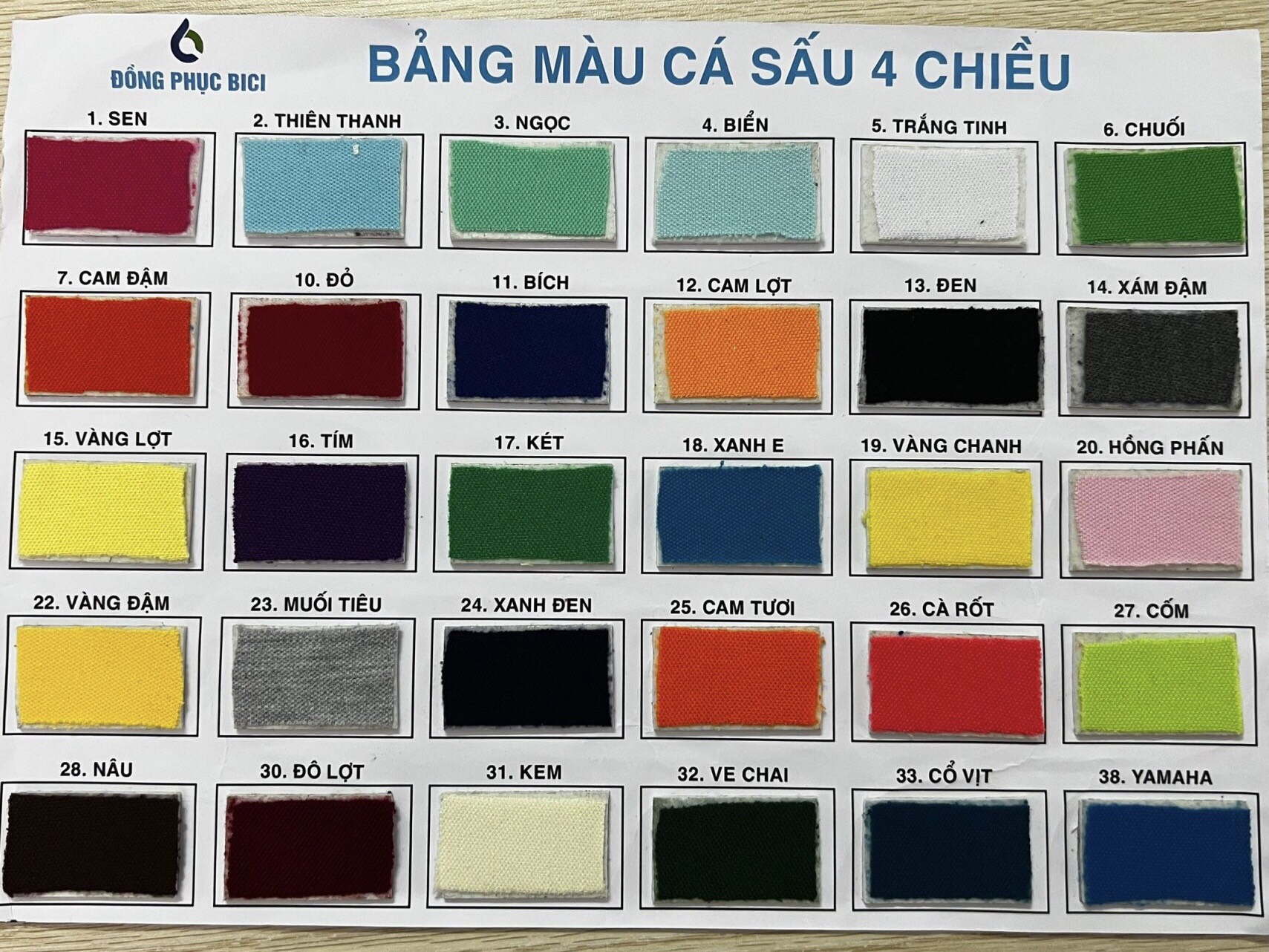 bảng màu vải thun cá sấu