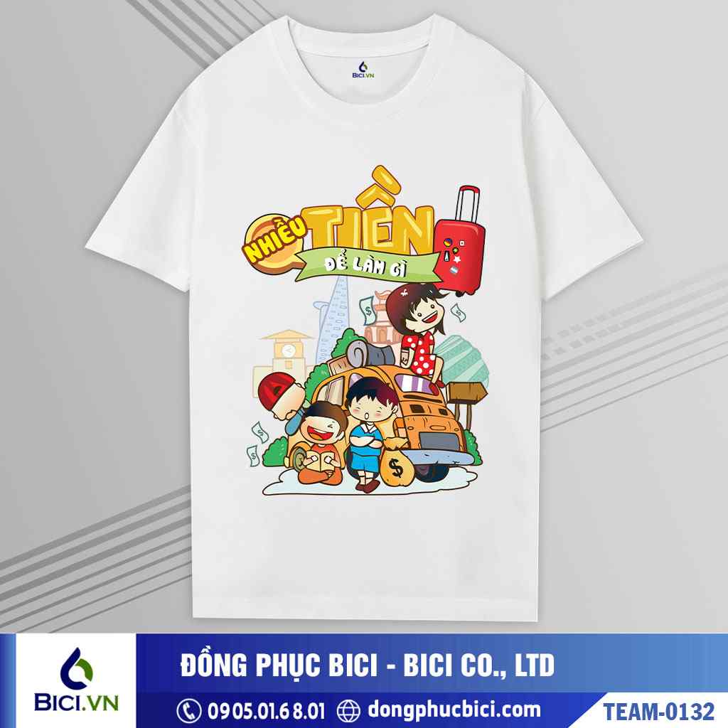 TEAM-0132 - Áo nhóm Nhiều tiền để làm gì họa tiết nổi bật